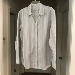 Calvin Klein striped button down modern fit shirt